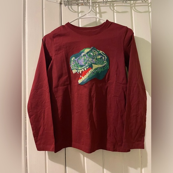 Lands End embroidered dinosaur tee-large 10-12 NWOT - Picture 1 of 7
